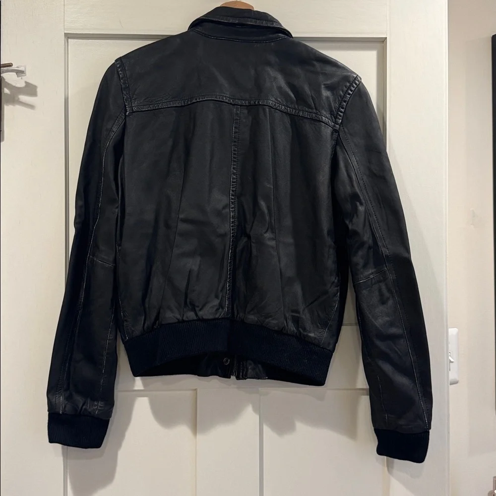 J. Crew Collection Leather Bomber Jacket
